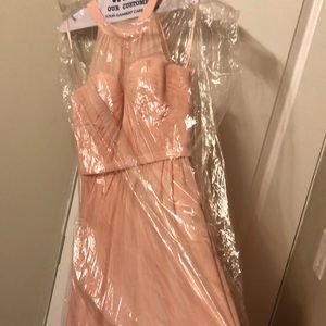 A long pastel pink dress